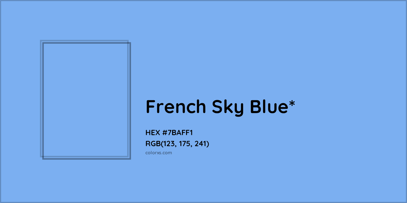 HEX #7BAFF1 Color Name, Color Code, Palettes, Similar Paints, Images