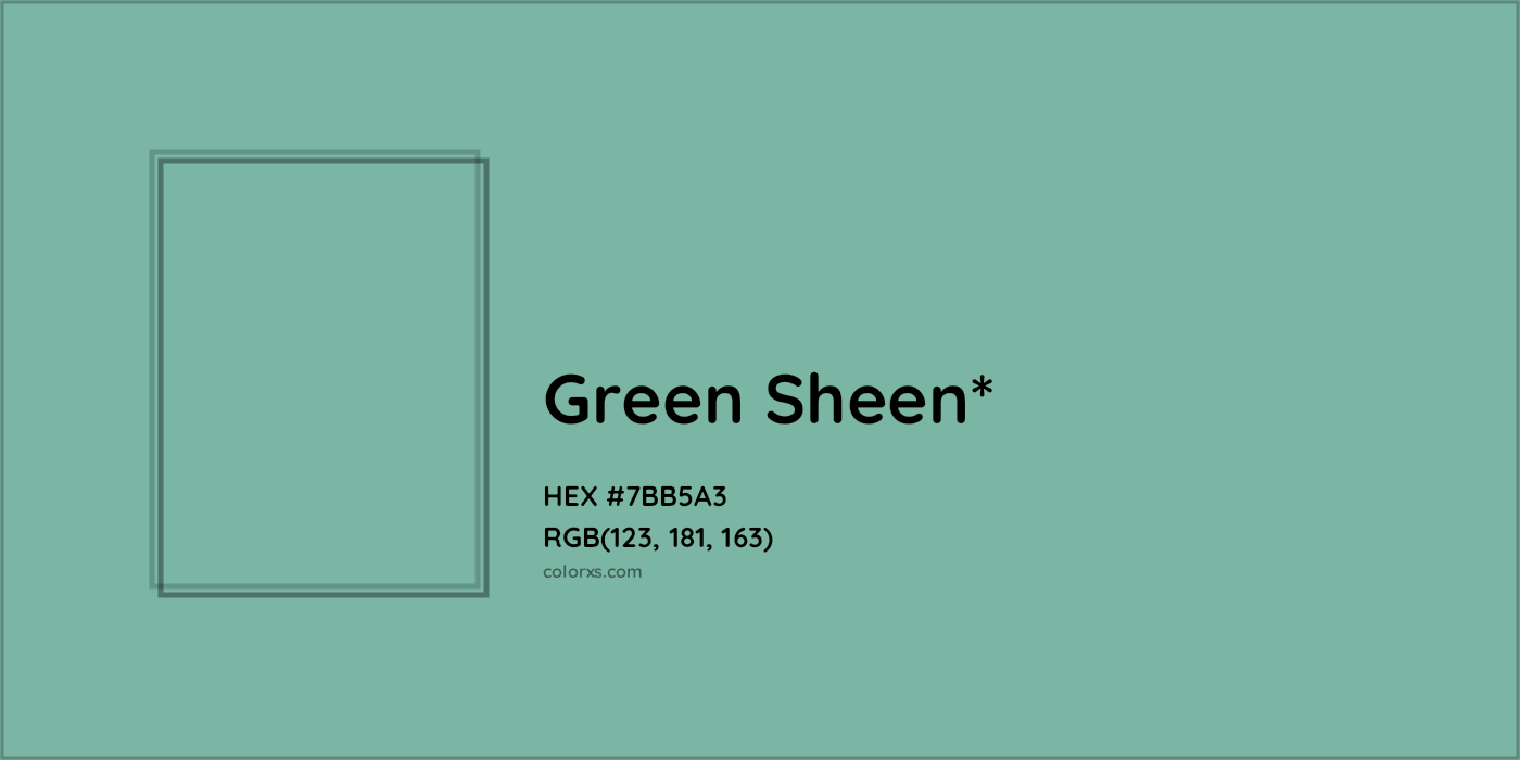 HEX #7BB5A3 Color Name, Color Code, Palettes, Similar Paints, Images