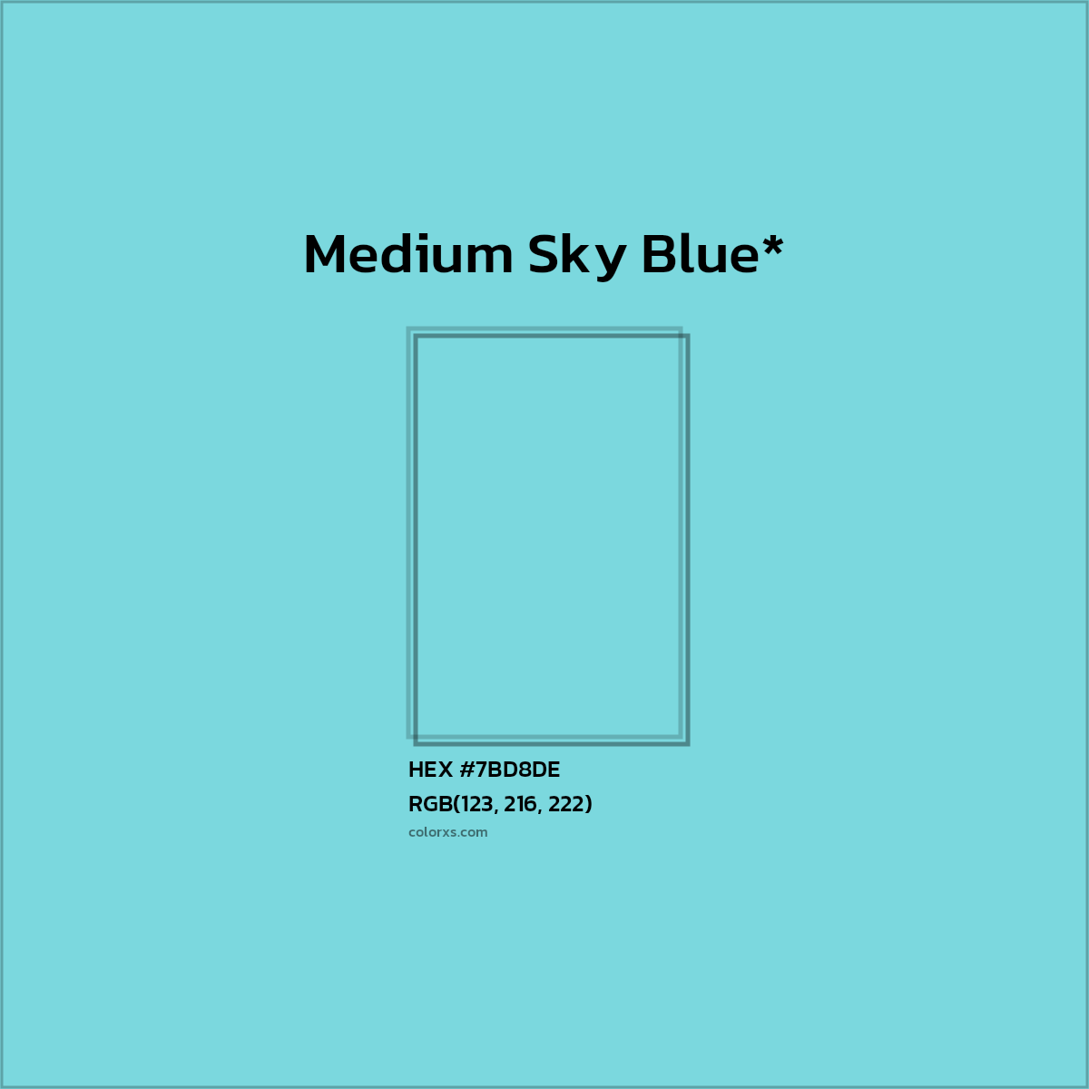 HEX #7BD8DE Color Name, Color Code, Palettes, Similar Paints, Images