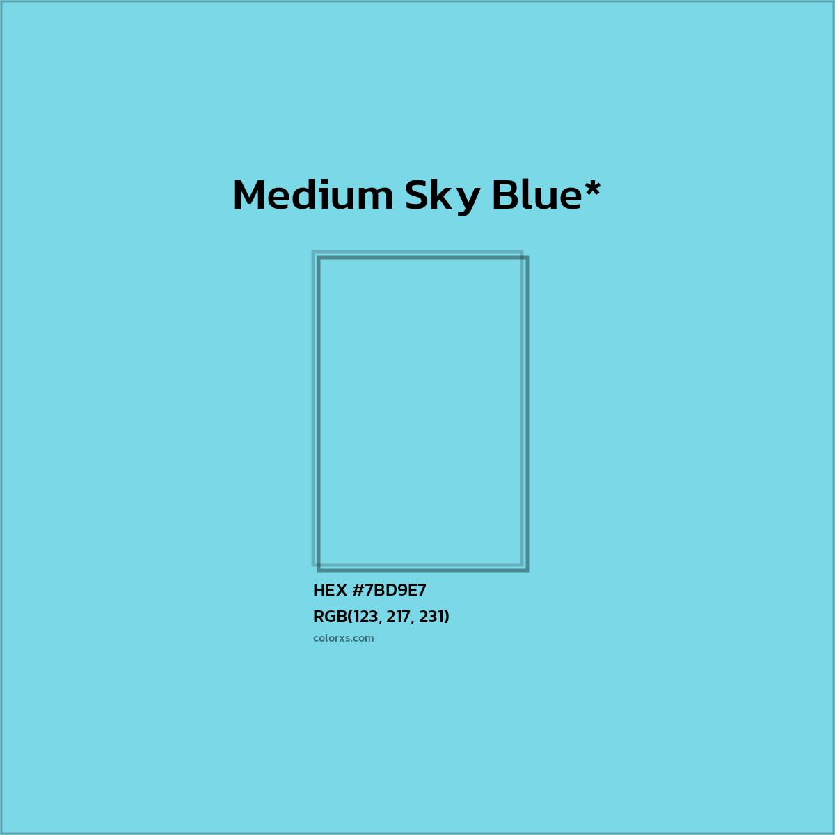 HEX #7BD9E7 Color Name, Color Code, Palettes, Similar Paints, Images