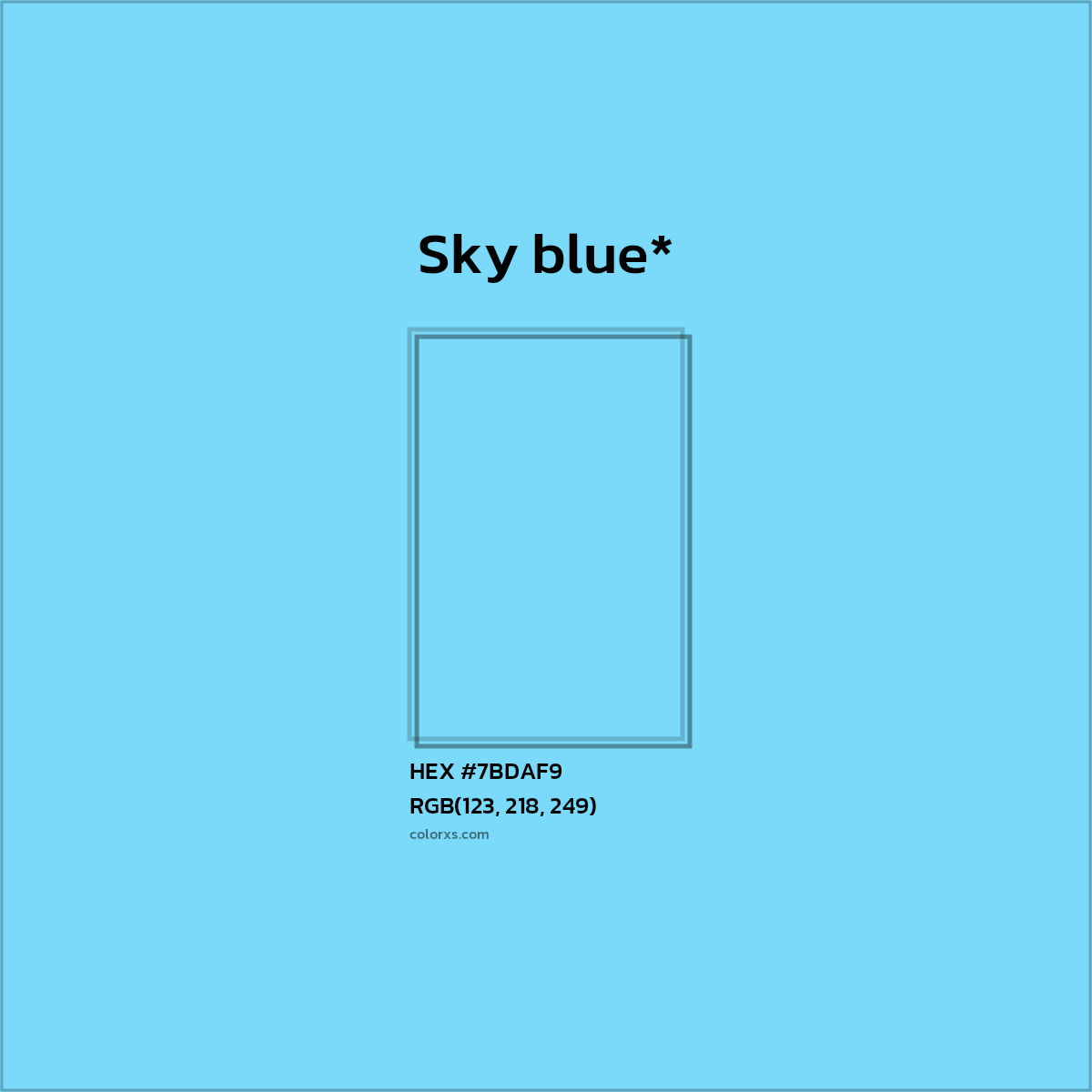 HEX #7BDAF9 Color Name, Color Code, Palettes, Similar Paints, Images