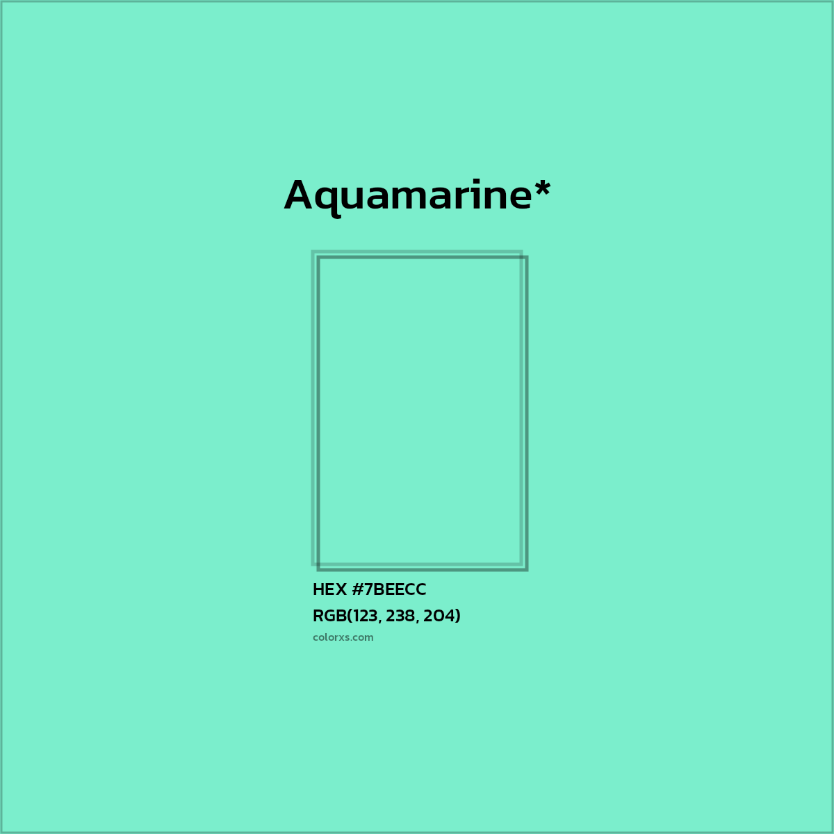 HEX #7BEECC Color Name, Color Code, Palettes, Similar Paints, Images