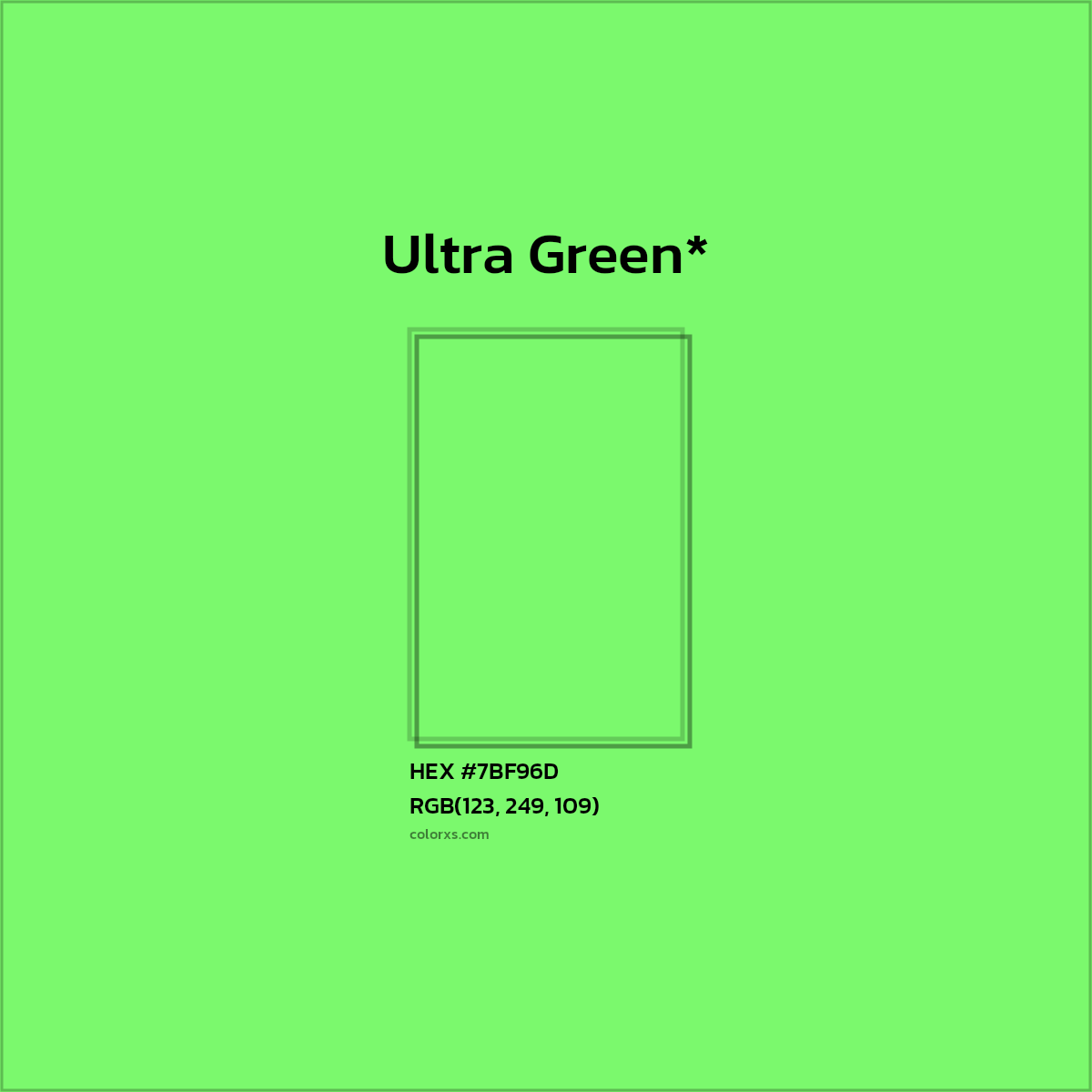 HEX #7BF96D Color Name, Color Code, Palettes, Similar Paints, Images