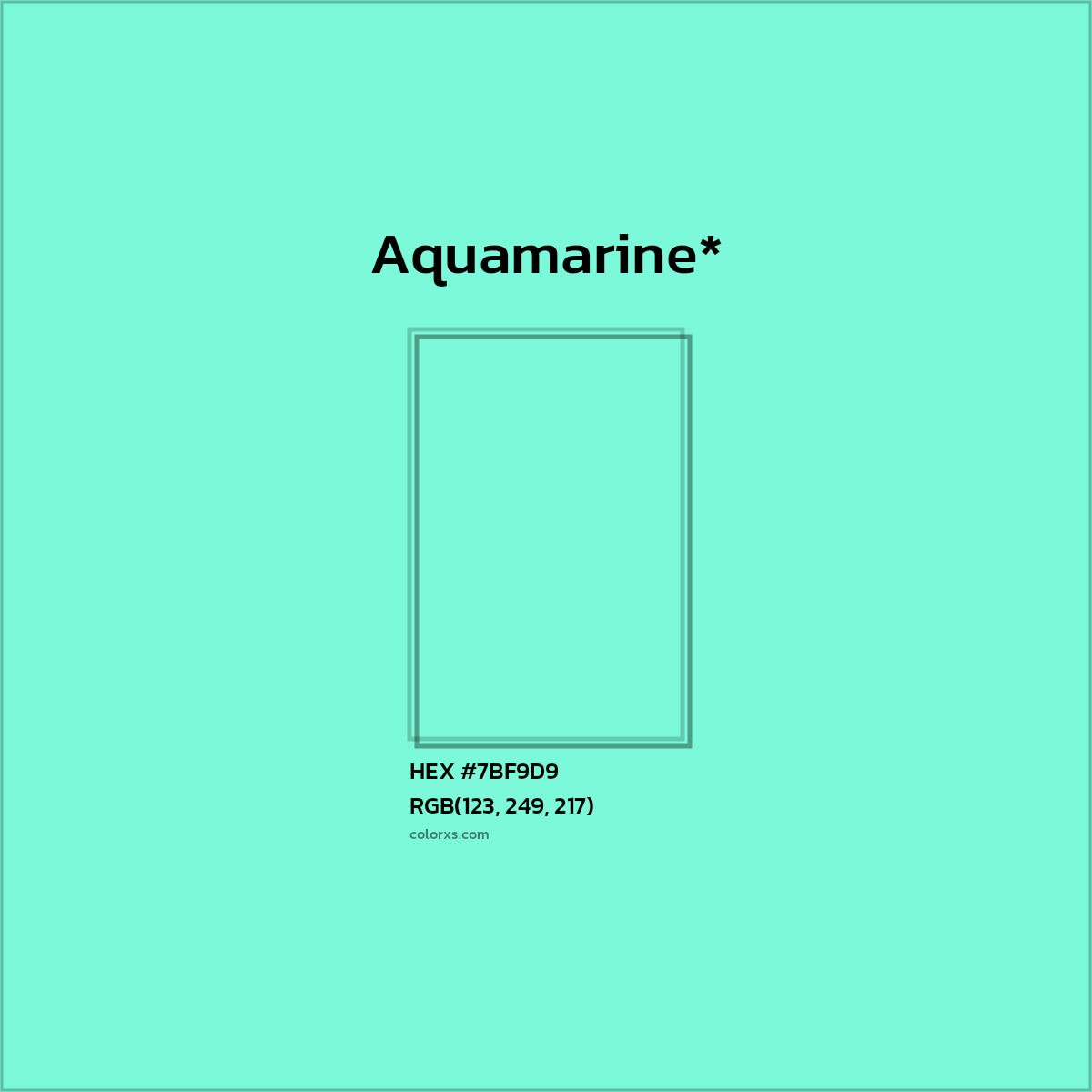 HEX #7BF9D9 Color Name, Color Code, Palettes, Similar Paints, Images