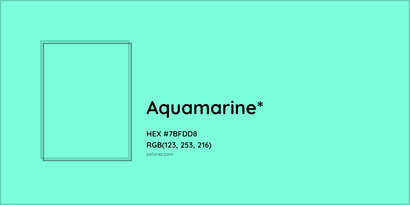 HEX #7BFDD8 Color Name, Color Code, Palettes, Similar Paints, Images