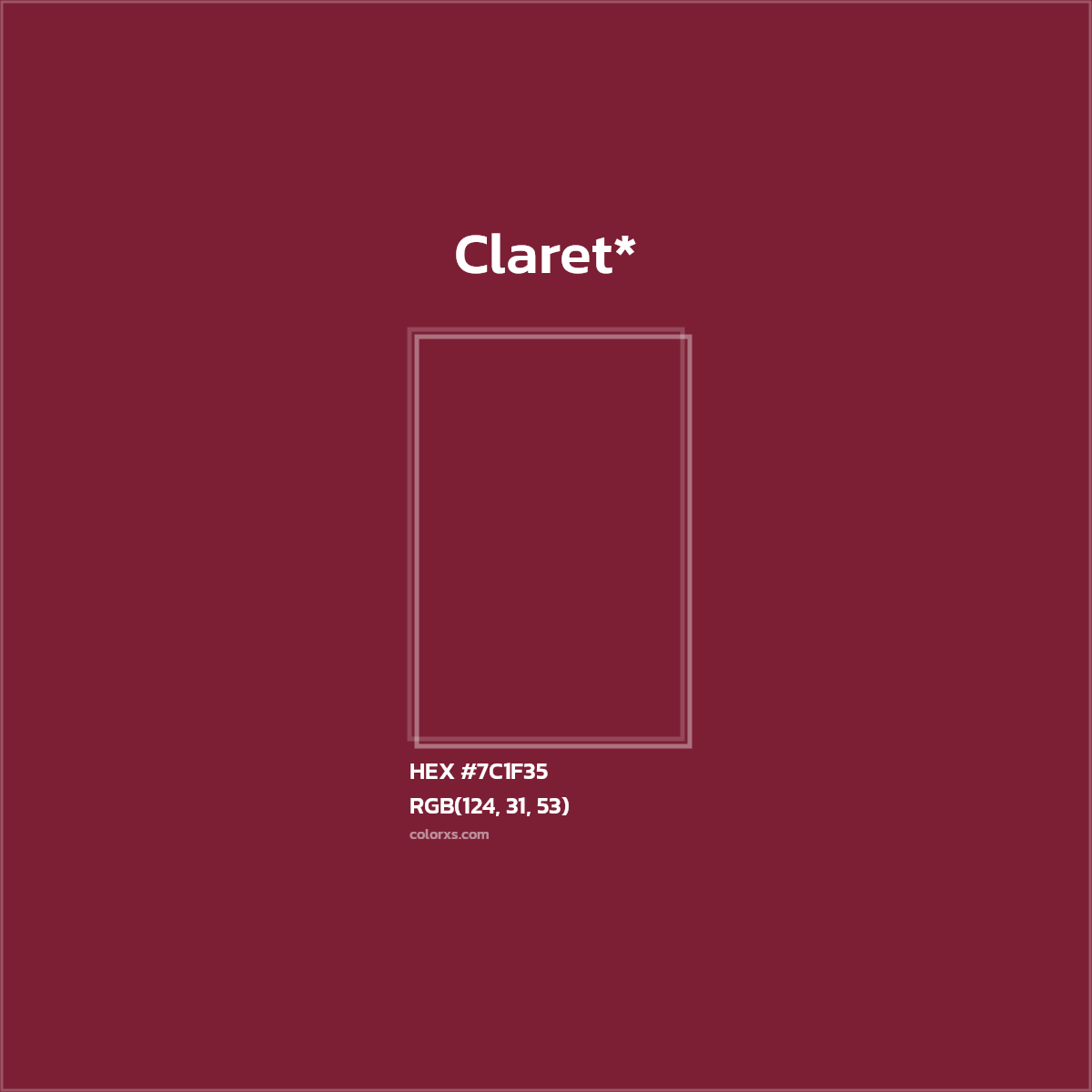 HEX #7C1F35 Color Name, Color Code, Palettes, Similar Paints, Images