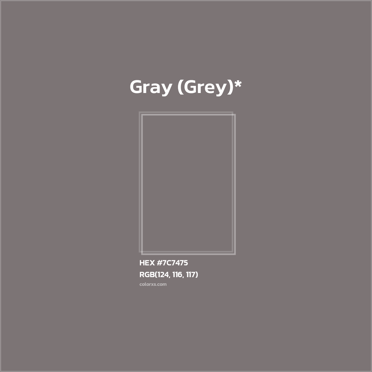 HEX #7C7475 Color Name, Color Code, Palettes, Similar Paints, Images