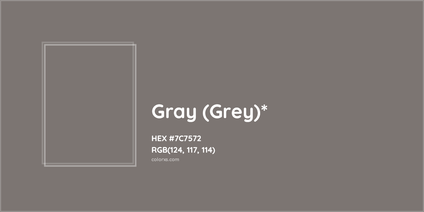 HEX #7C7572 Color Name, Color Code, Palettes, Similar Paints, Images