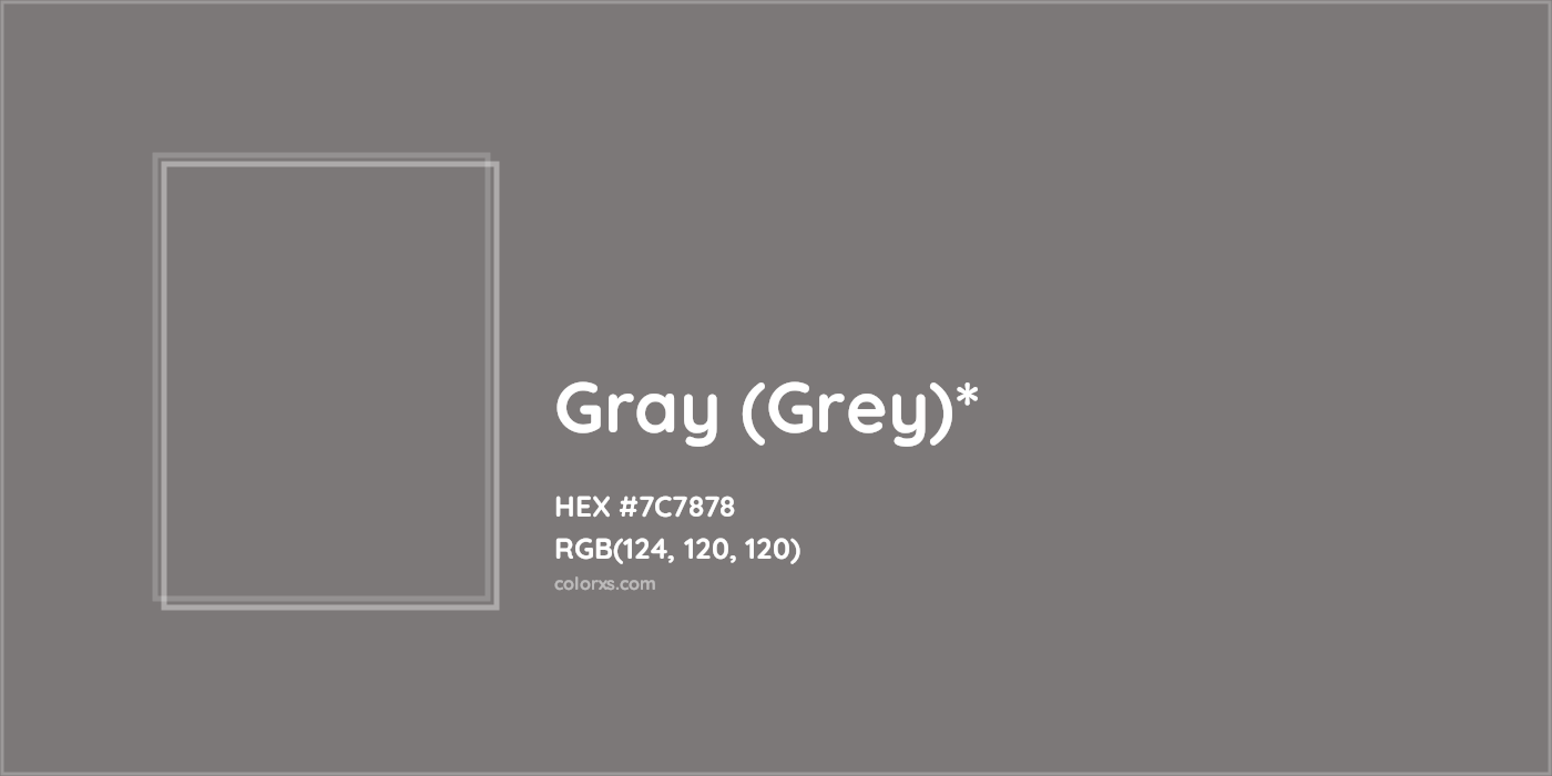 HEX #7C7878 Color Name, Color Code, Palettes, Similar Paints, Images