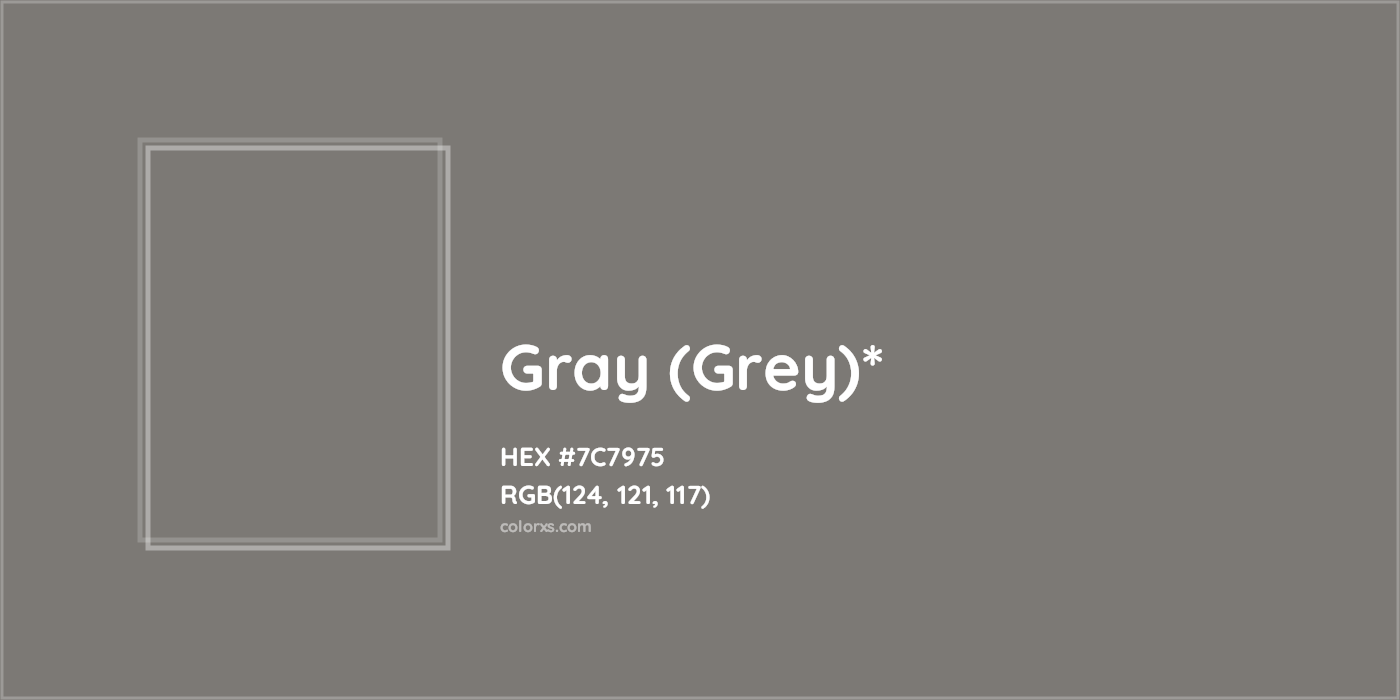 HEX #7C7975 Color Name, Color Code, Palettes, Similar Paints, Images