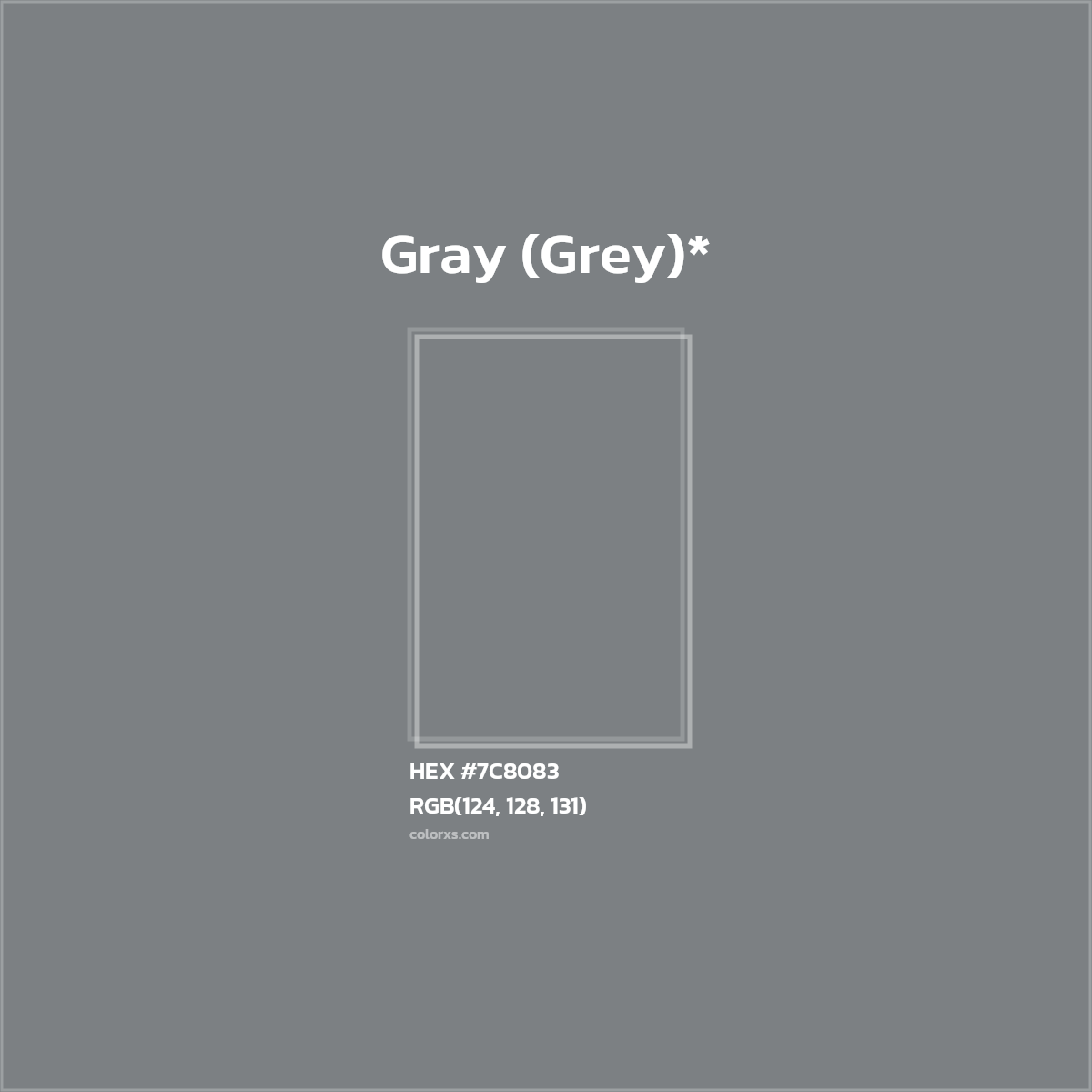 HEX #7C8083 Color Name, Color Code, Palettes, Similar Paints, Images