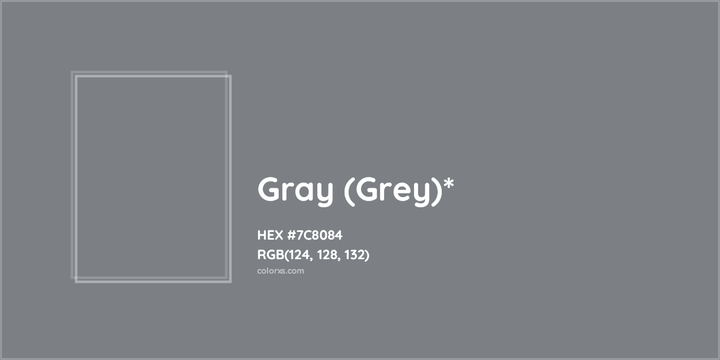 HEX #7C8084 Color Name, Color Code, Palettes, Similar Paints, Images