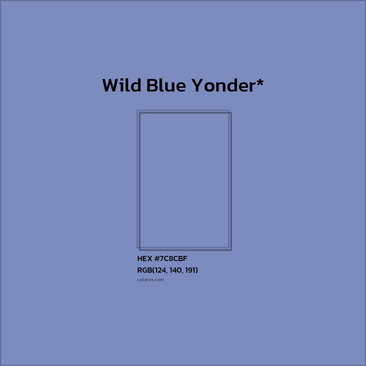 HEX #7C8CBF Color Name, Color Code, Palettes, Similar Paints, Images