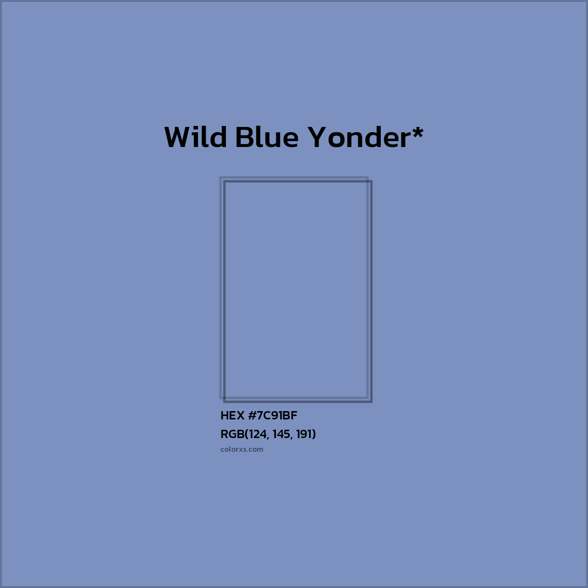 HEX #7C91BF Color Name, Color Code, Palettes, Similar Paints, Images