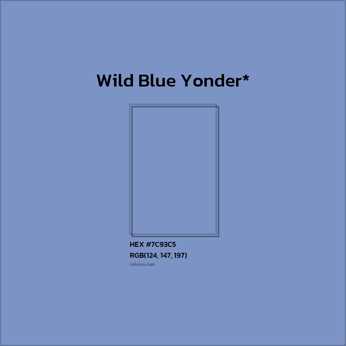 HEX #7C93C5 Color Name, Color Code, Palettes, Similar Paints, Images