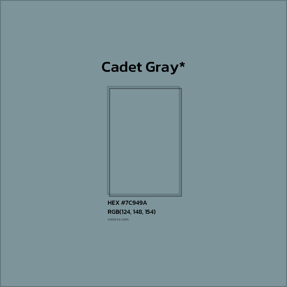 HEX #7C949A Color Name, Color Code, Palettes, Similar Paints, Images