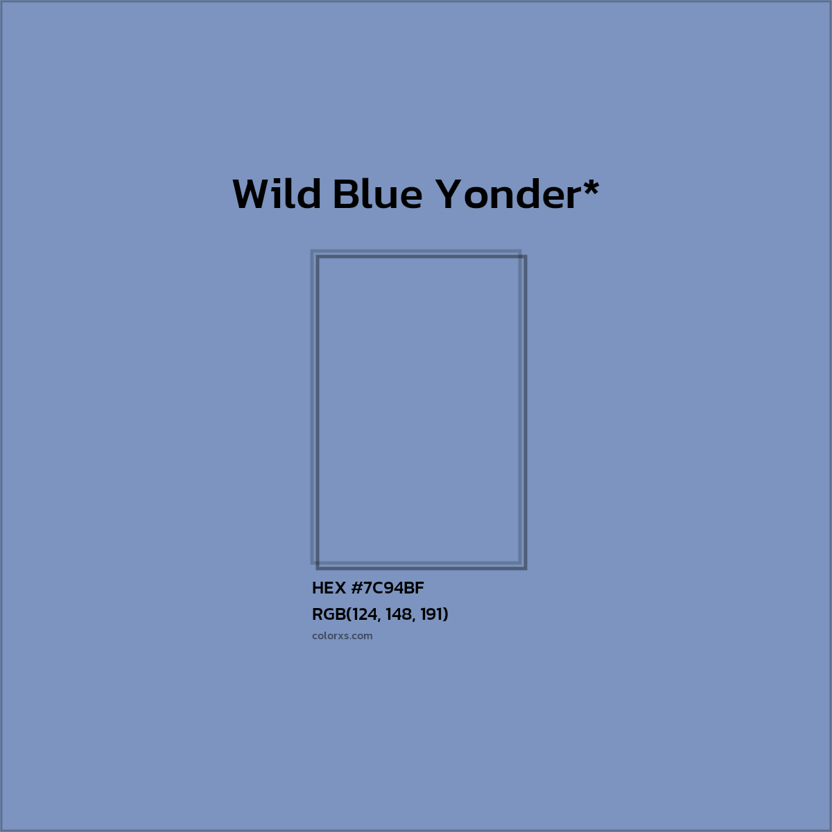 HEX #7C94BF Color Name, Color Code, Palettes, Similar Paints, Images