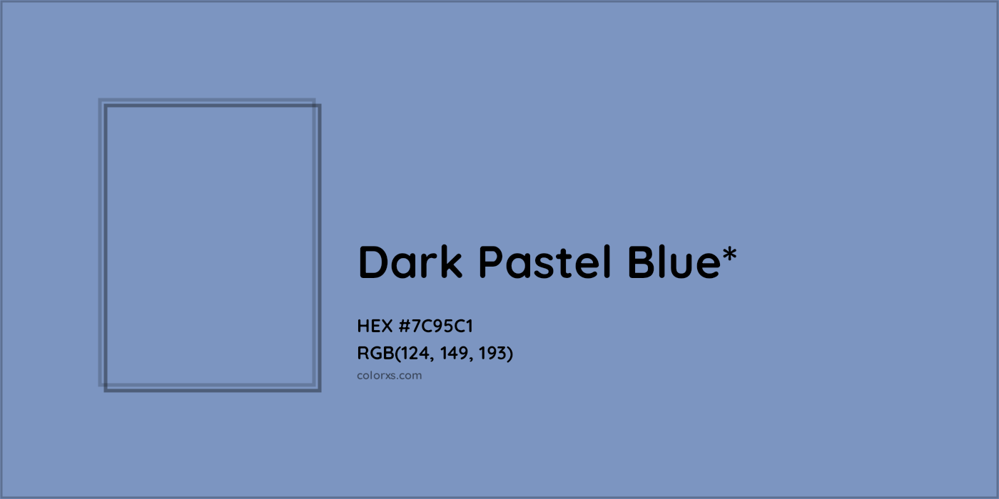 HEX #7C95C1 Color Name, Color Code, Palettes, Similar Paints, Images