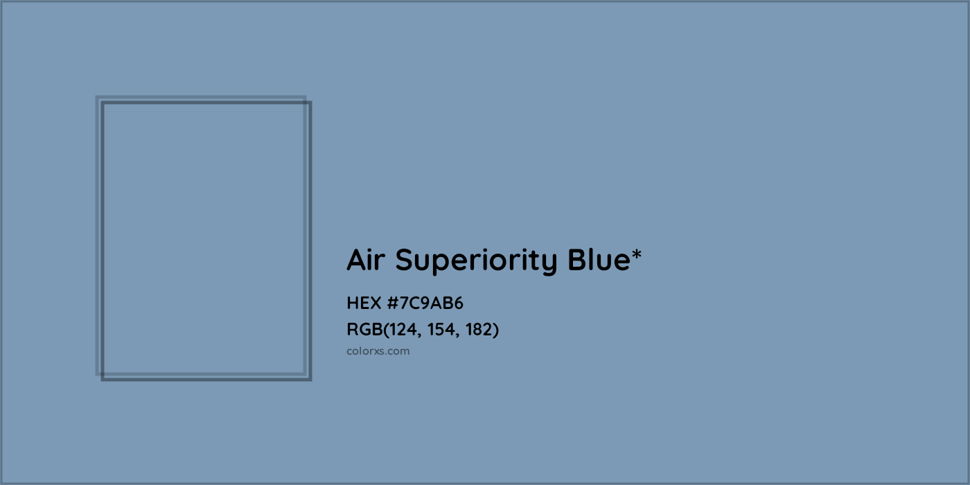 HEX #7C9AB6 Color Name, Color Code, Palettes, Similar Paints, Images