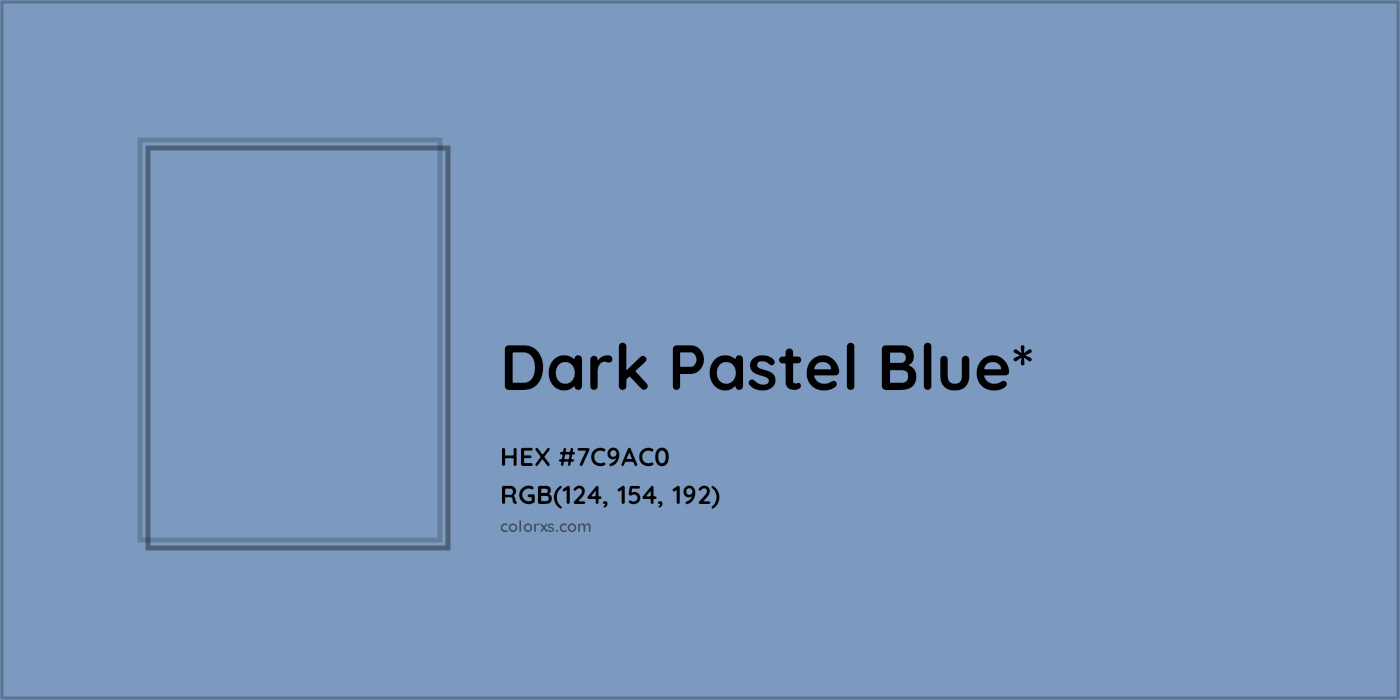 HEX #7C9AC0 Color Name, Color Code, Palettes, Similar Paints, Images