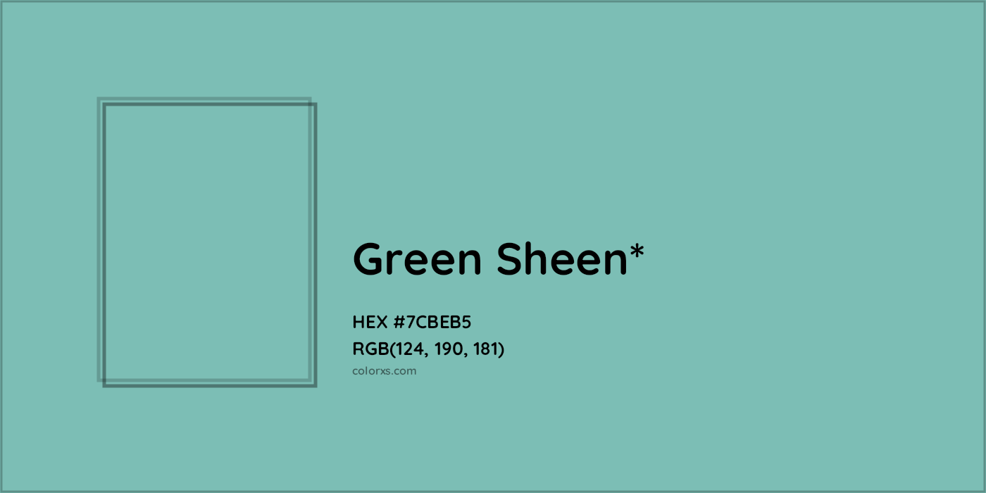 HEX #7CBEB5 Color Name, Color Code, Palettes, Similar Paints, Images