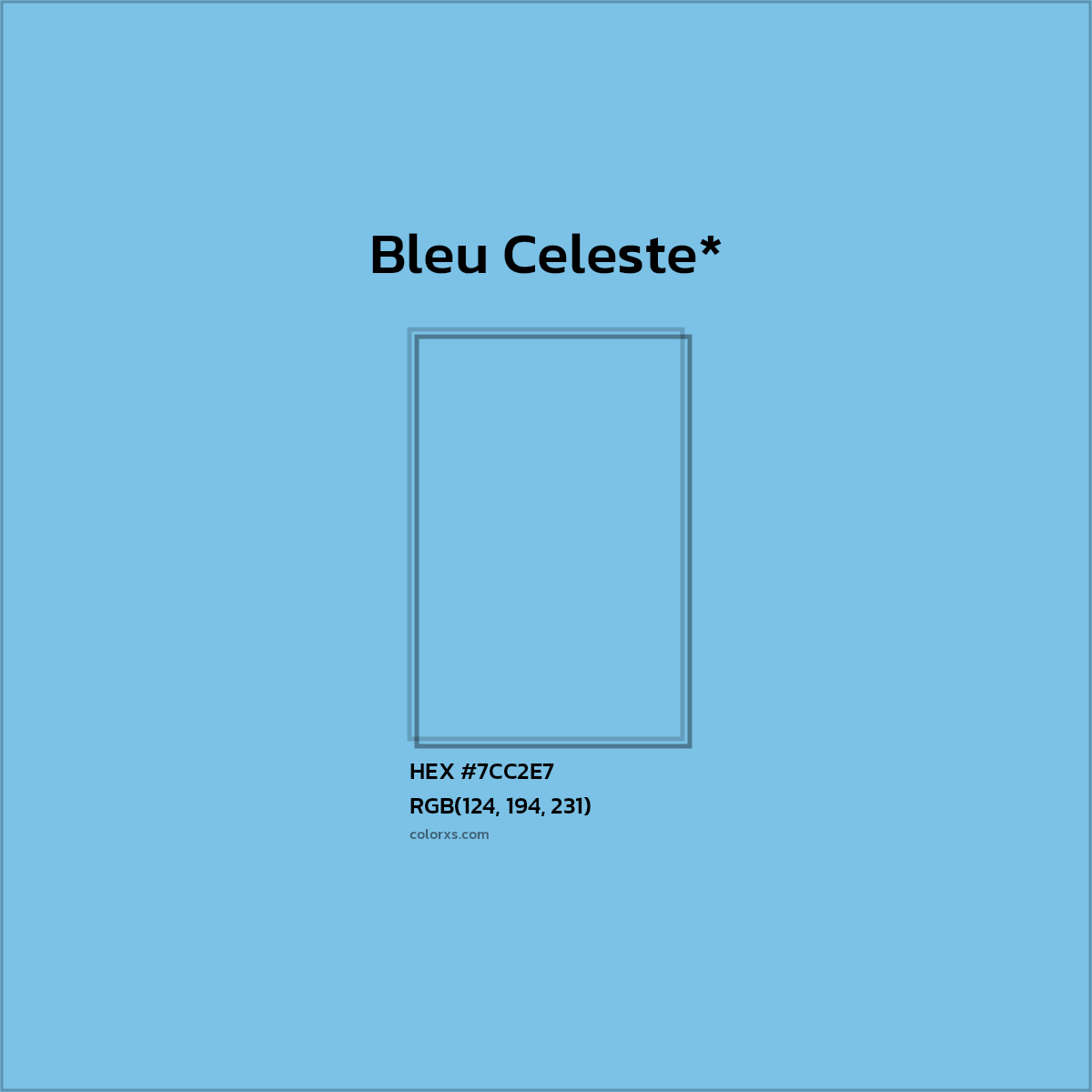 HEX #7CC2E7 Color Name, Color Code, Palettes, Similar Paints, Images
