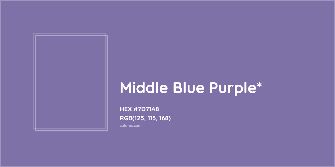 HEX #7D71A8 Color Name, Color Code, Palettes, Similar Paints, Images