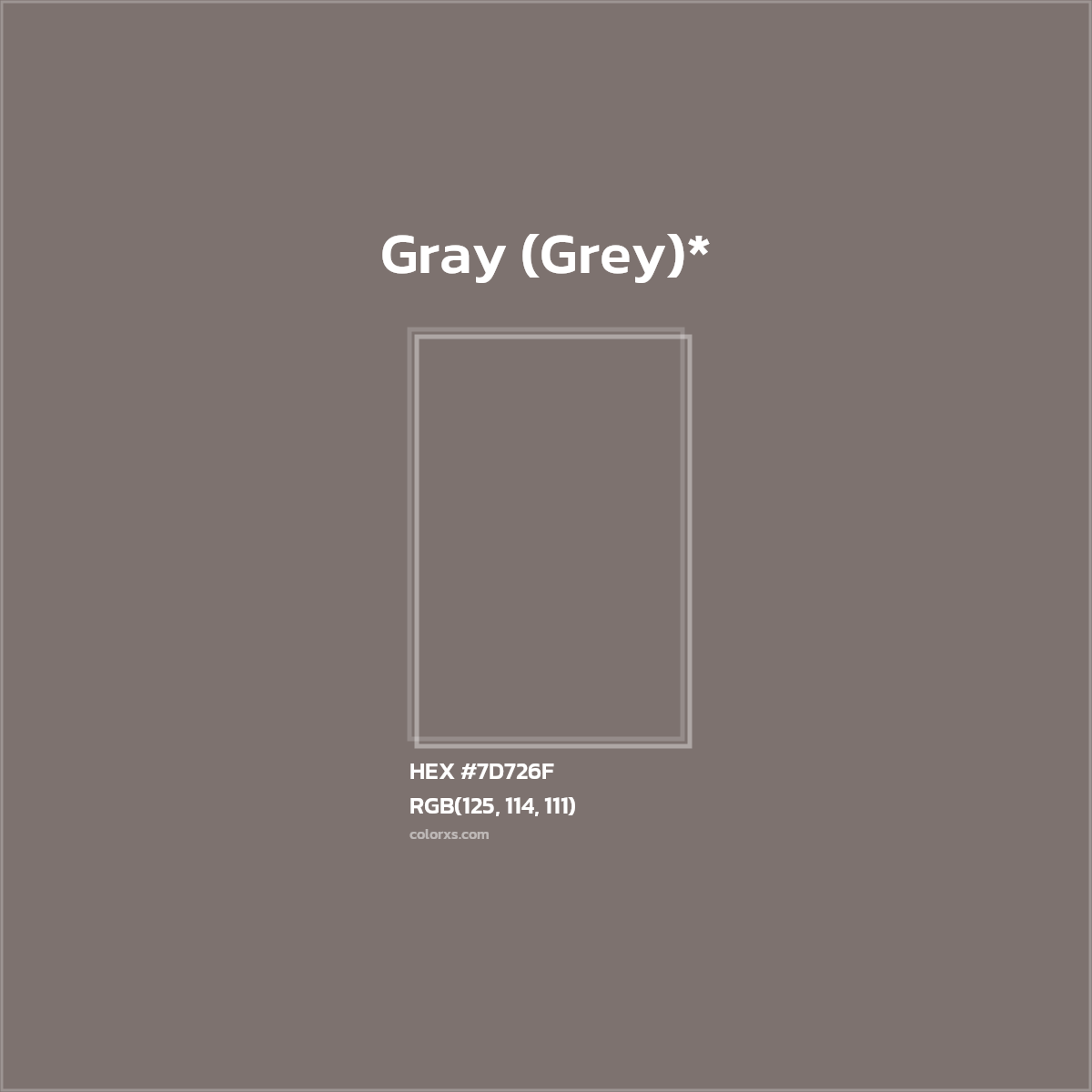 HEX #7D726F Color Name, Color Code, Palettes, Similar Paints, Images