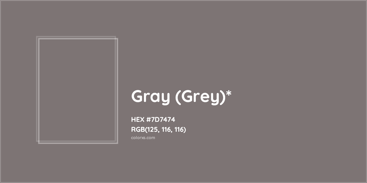 HEX #7D7474 Color Name, Color Code, Palettes, Similar Paints, Images