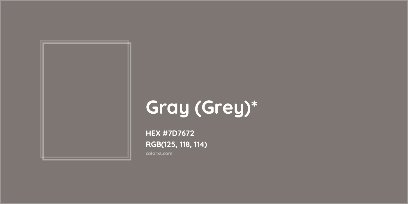 HEX #7D7672 Color Name, Color Code, Palettes, Similar Paints, Images