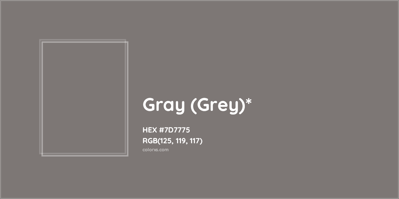 HEX #7D7775 Color Name, Color Code, Palettes, Similar Paints, Images