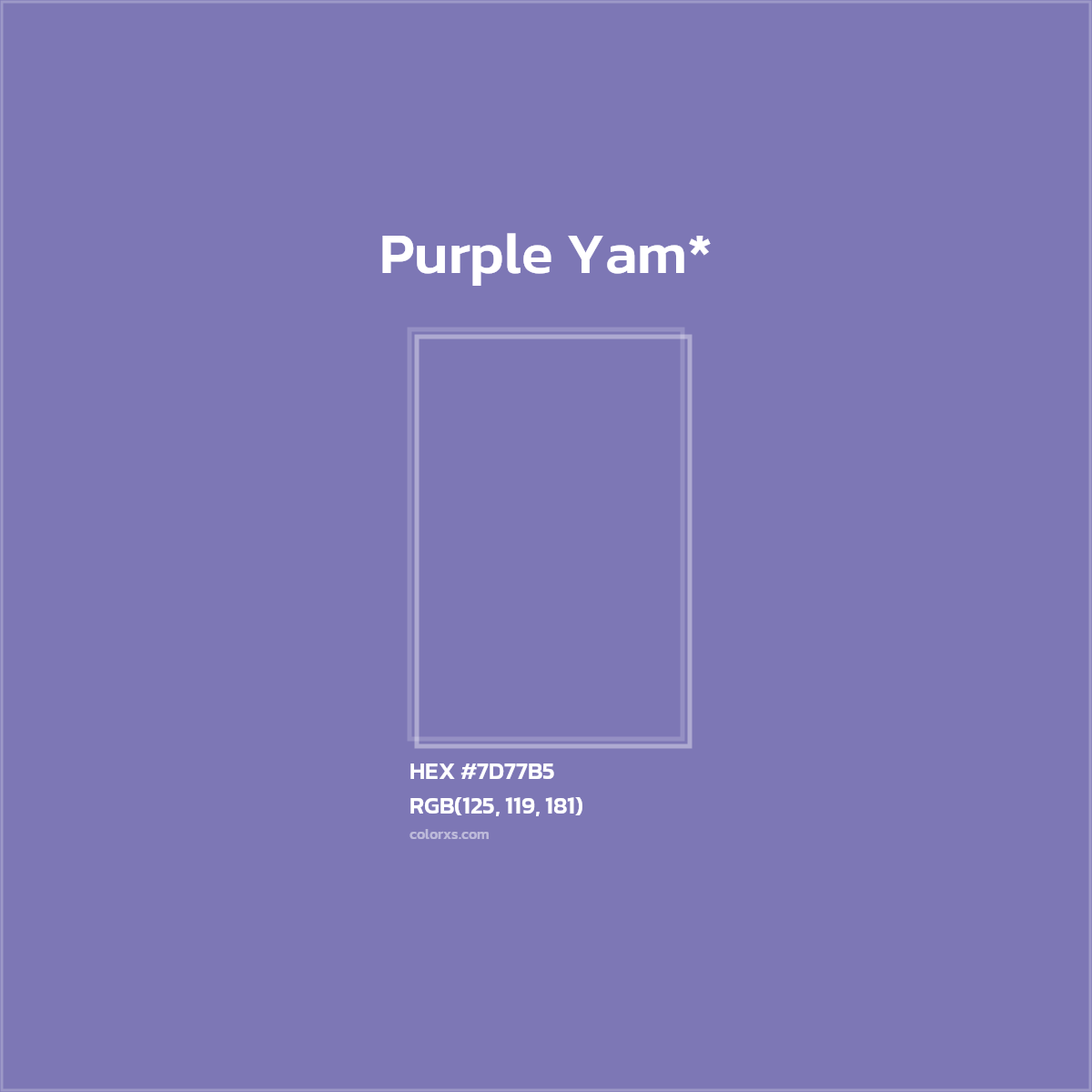 HEX #7D77B5 Color Name, Color Code, Palettes, Similar Paints, Images