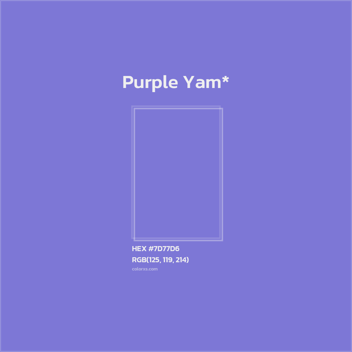 HEX #7D77D6 Color Name, Color Code, Palettes, Similar Paints, Images