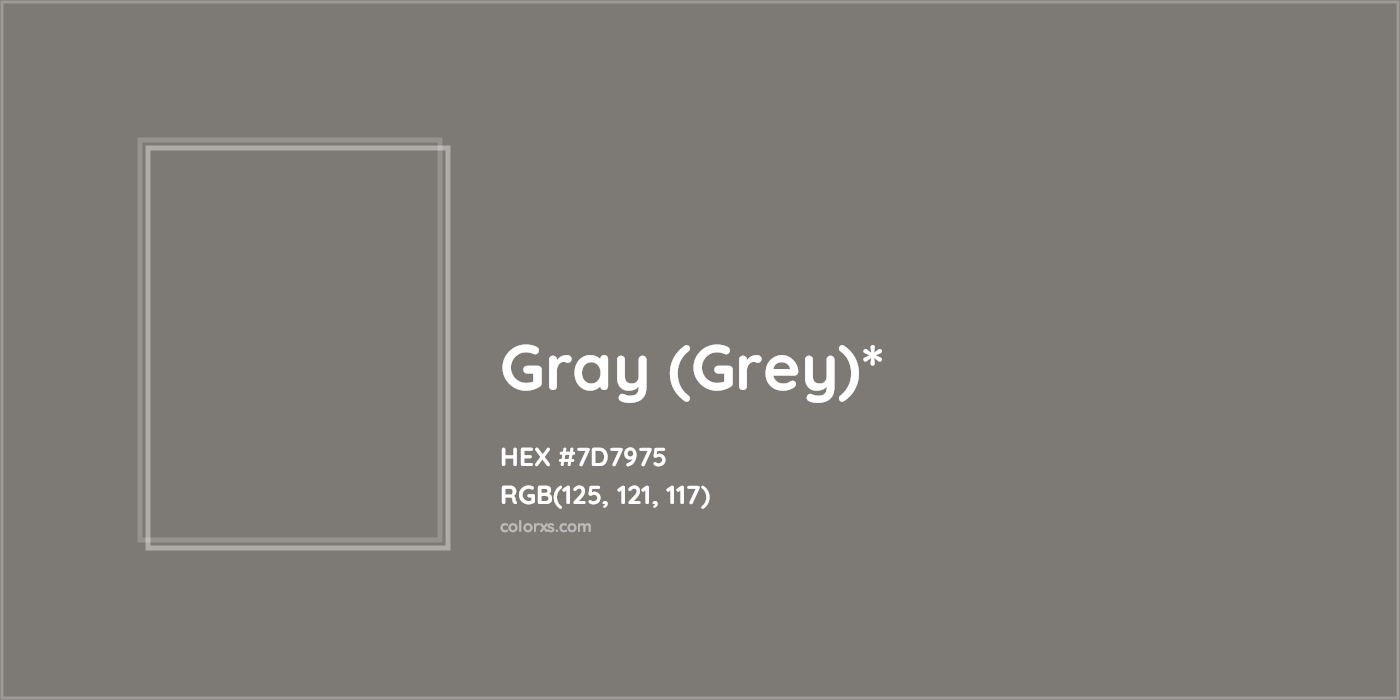 HEX #7D7975 Color Name, Color Code, Palettes, Similar Paints, Images