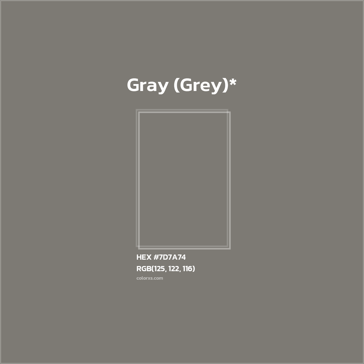 HEX #7D7A74 Color Name, Color Code, Palettes, Similar Paints, Images