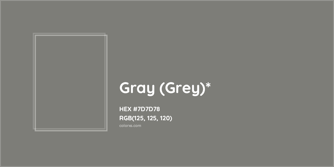 HEX #7D7D78 Color Name, Color Code, Palettes, Similar Paints, Images