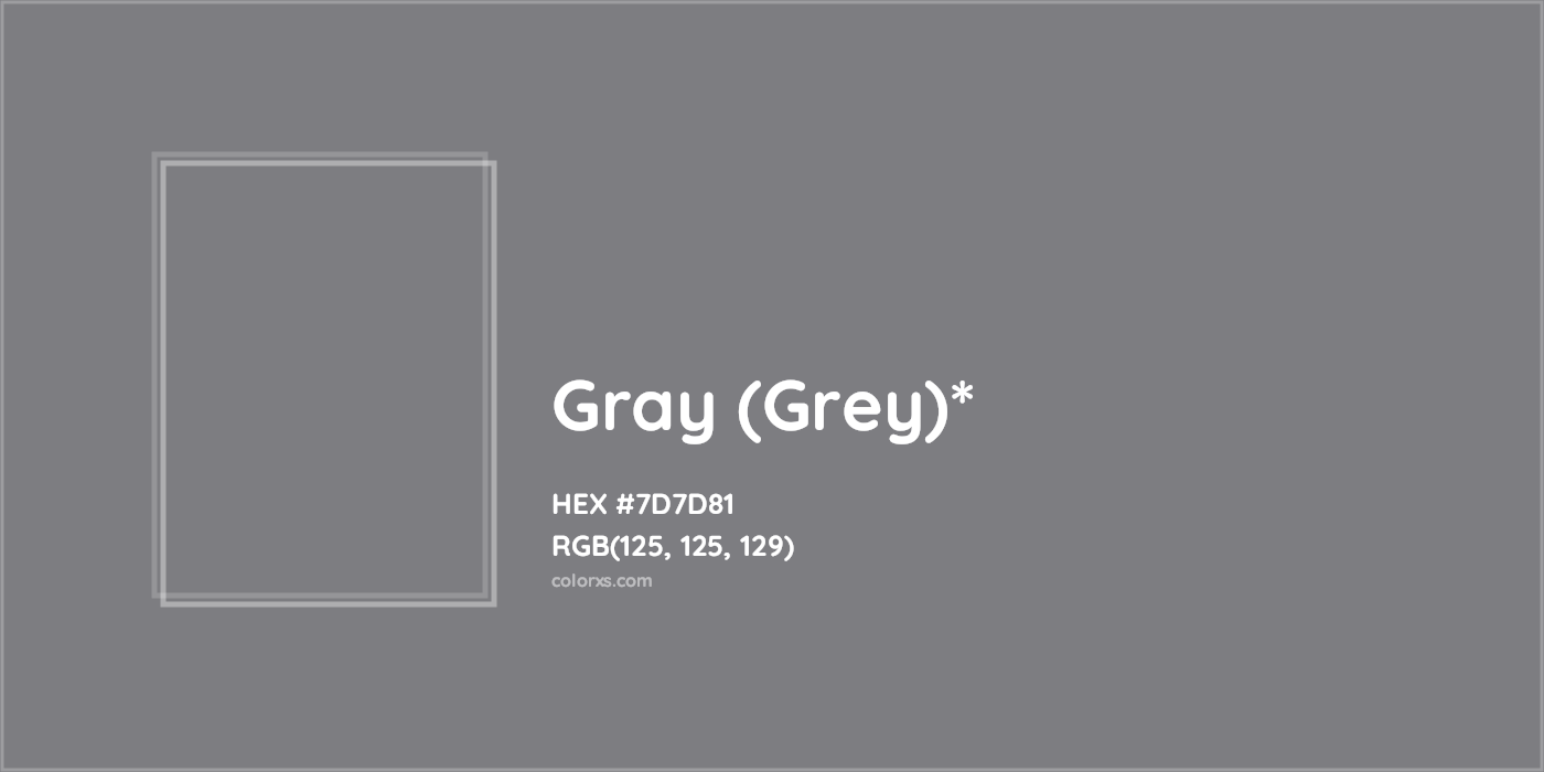 HEX #7D7D81 Color Name, Color Code, Palettes, Similar Paints, Images