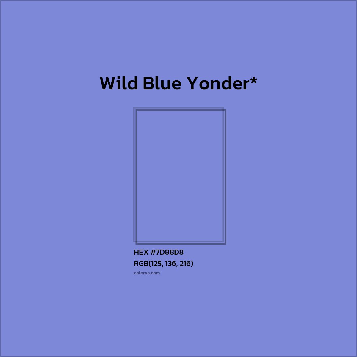 HEX #7D88D8 Color Name, Color Code, Palettes, Similar Paints, Images