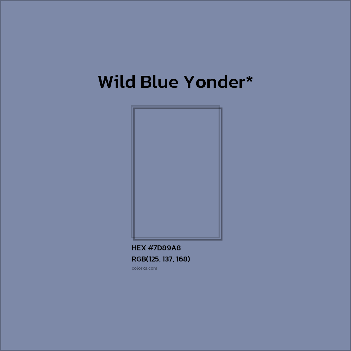 HEX #7D89A8 Color Name, Color Code, Palettes, Similar Paints, Images