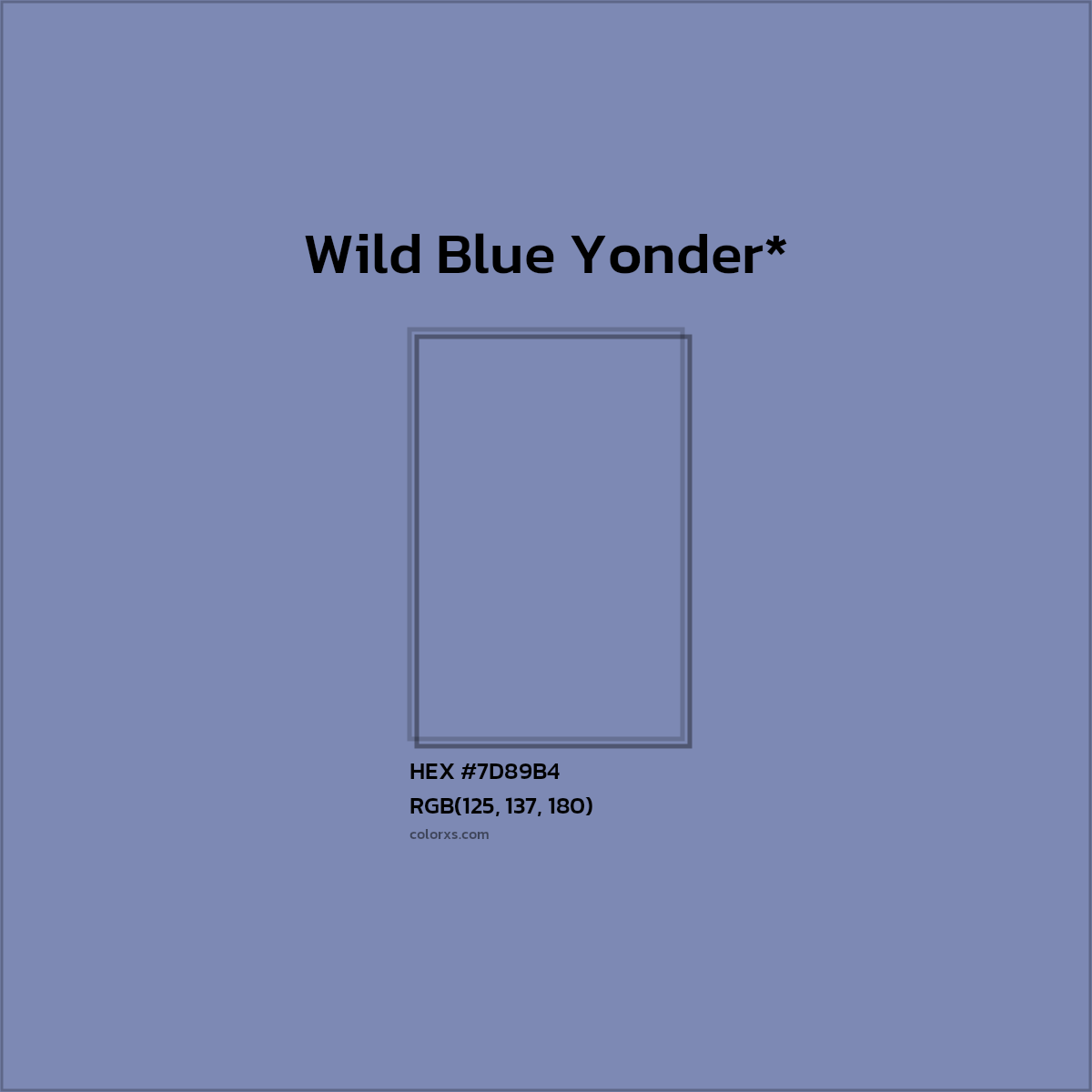 HEX #7D89B4 Color Name, Color Code, Palettes, Similar Paints, Images