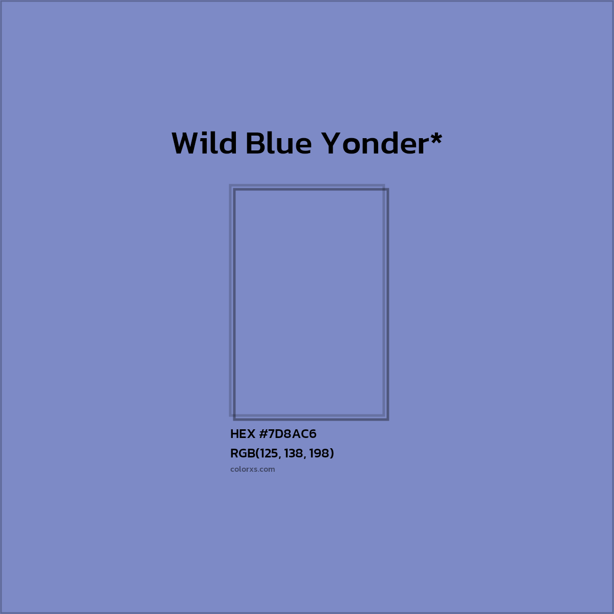 HEX #7D8AC6 Color Name, Color Code, Palettes, Similar Paints, Images