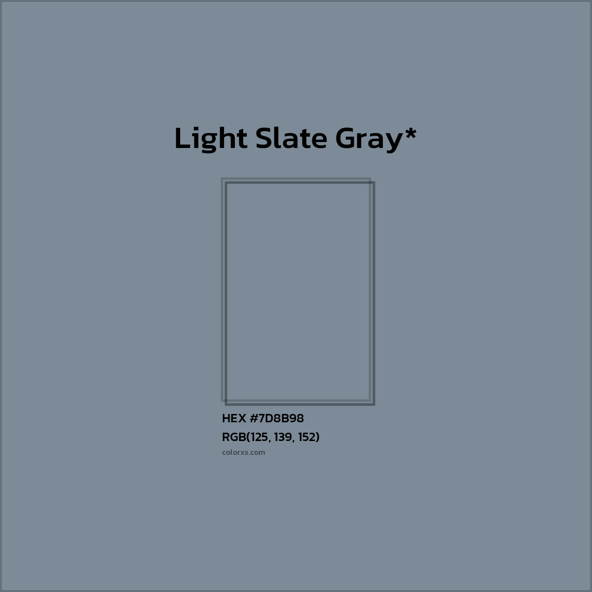 HEX #7D8B98 Color Name, Color Code, Palettes, Similar Paints, Images
