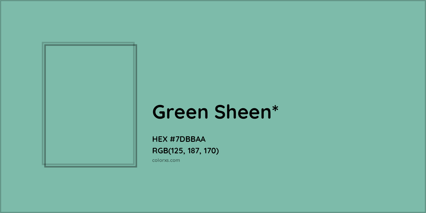 HEX #7DBBAA Color Name, Color Code, Palettes, Similar Paints, Images