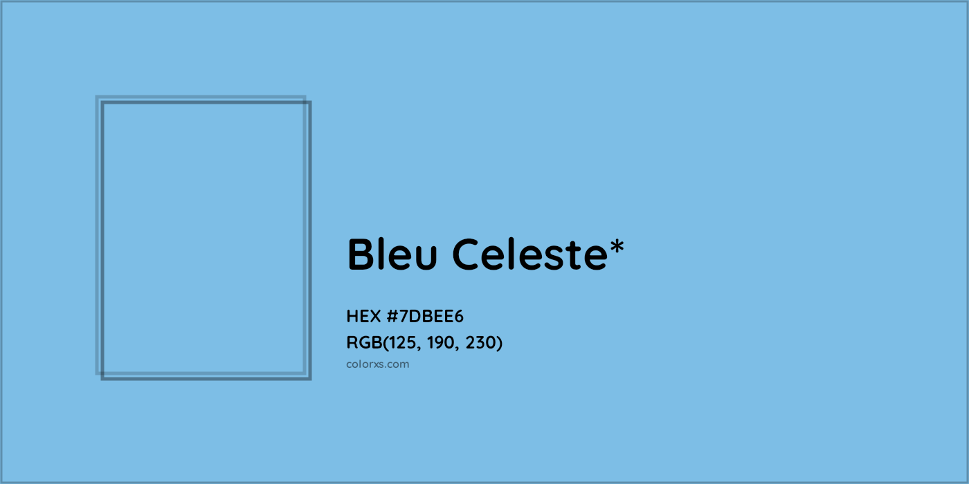 HEX #7DBEE6 Color Name, Color Code, Palettes, Similar Paints, Images