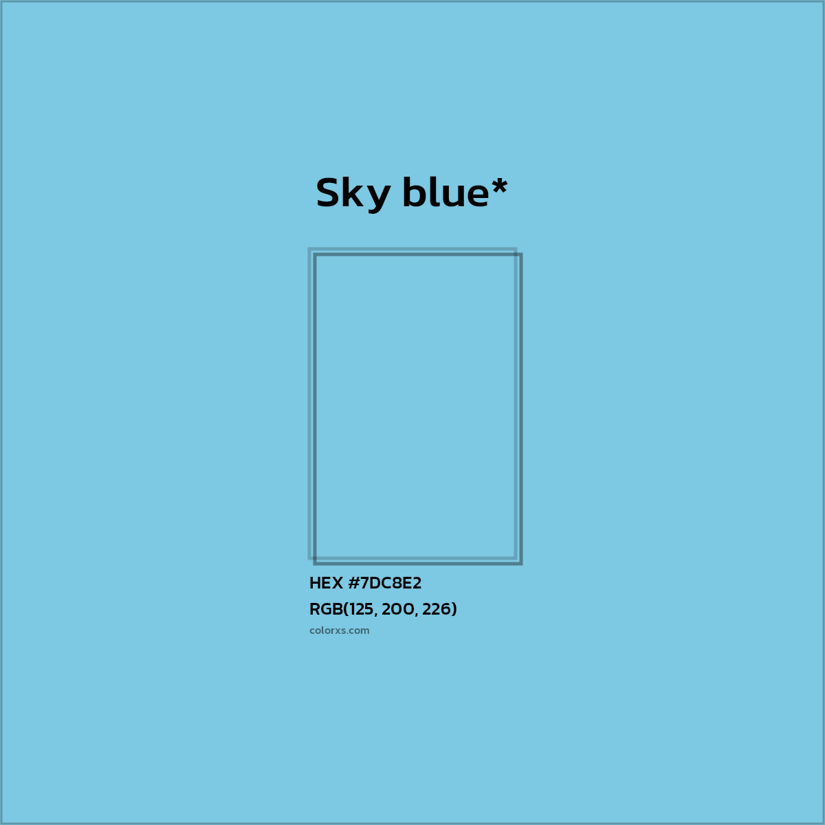 HEX #7DC8E2 Color Name, Color Code, Palettes, Similar Paints, Images