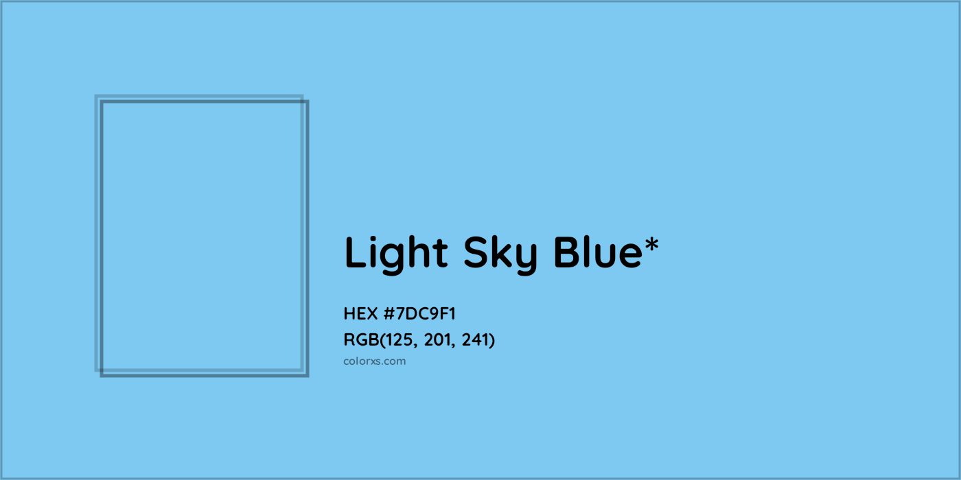 HEX #7DC9F1 Color Name, Color Code, Palettes, Similar Paints, Images