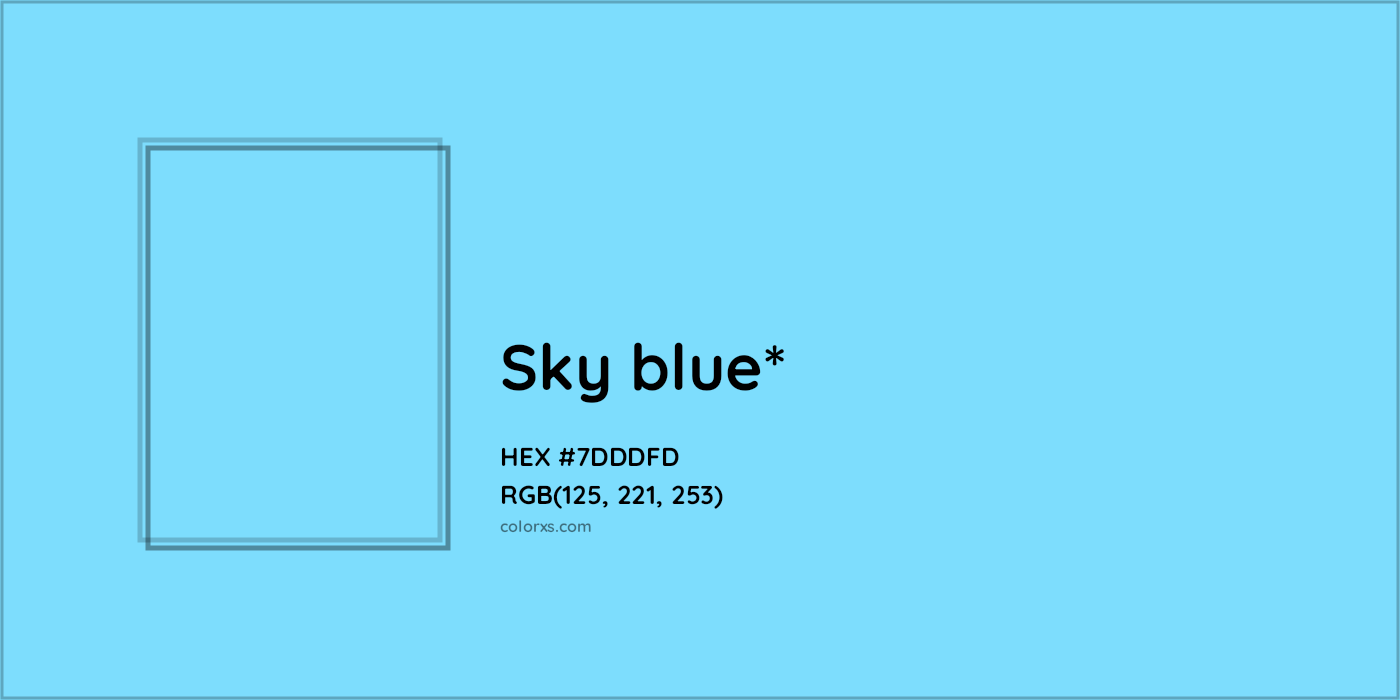 HEX #7DDDFD Color Name, Color Code, Palettes, Similar Paints, Images