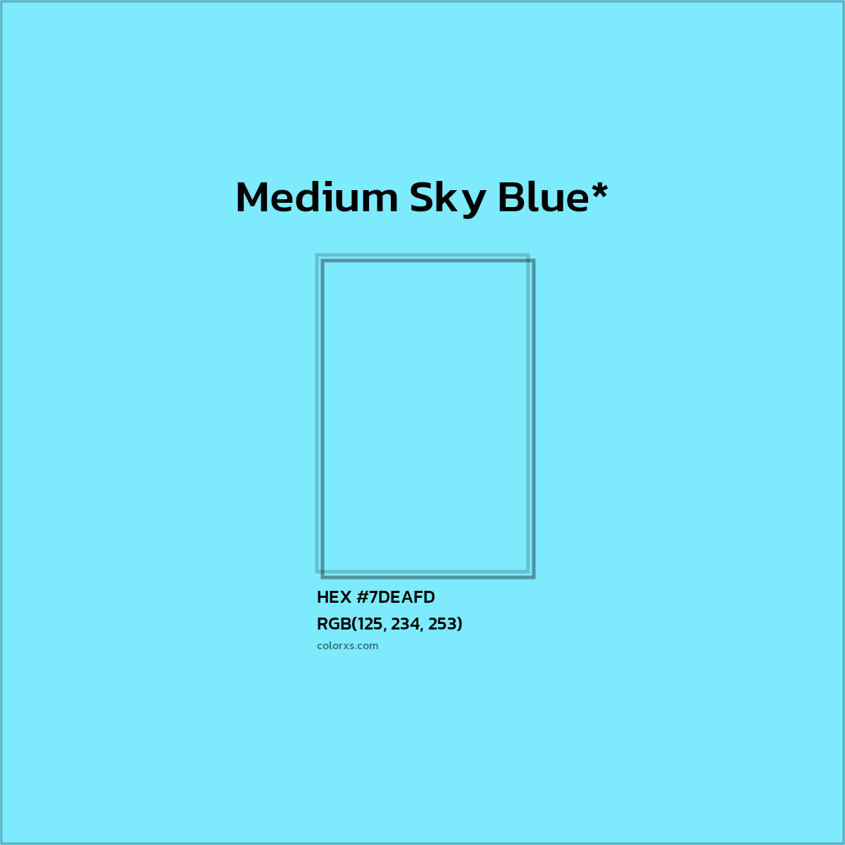 HEX #7DEAFD Color Name, Color Code, Palettes, Similar Paints, Images