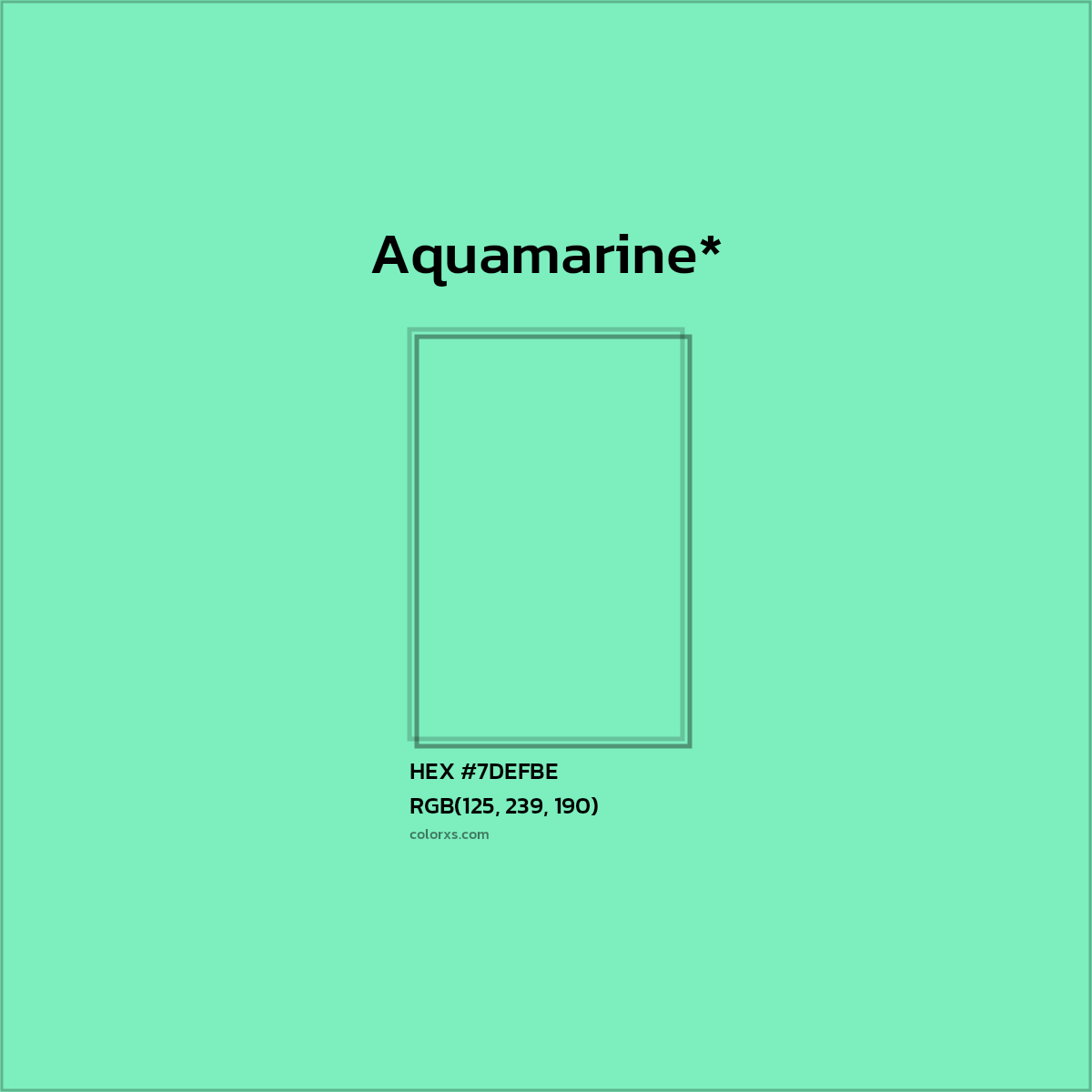 HEX #7DEFBE Color Name, Color Code, Palettes, Similar Paints, Images