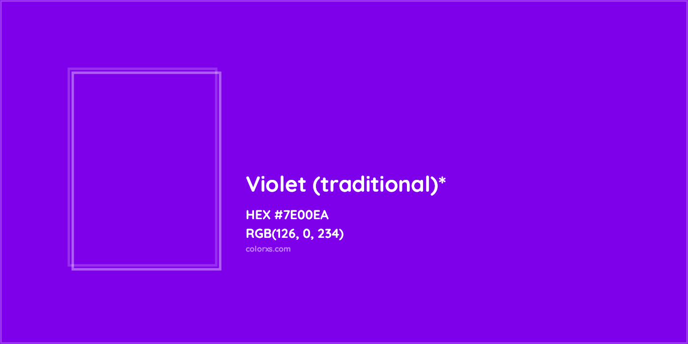 HEX #7E00EA Color Name, Color Code, Palettes, Similar Paints, Images